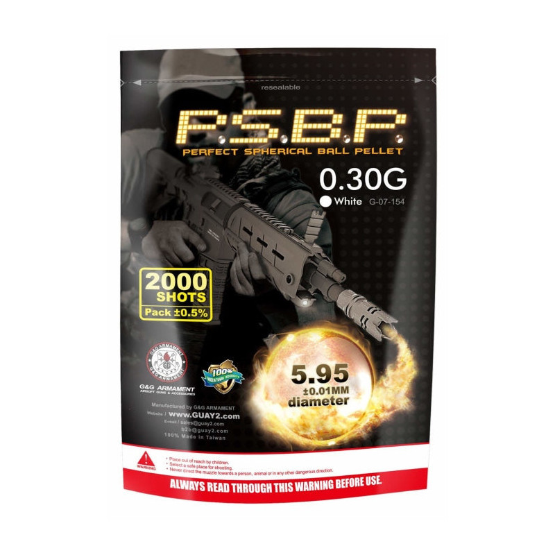 Billes Airsoft 6mm 0,30g en sachet de 2001