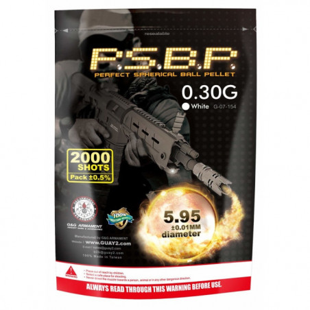 Billes Airsoft 6mm 0,30g en sachet de 2001