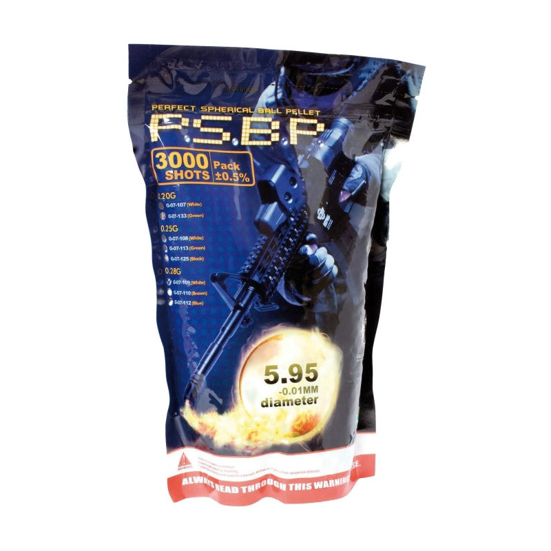 Billes Airsoft 6mm en sachet de 3000 bbs
