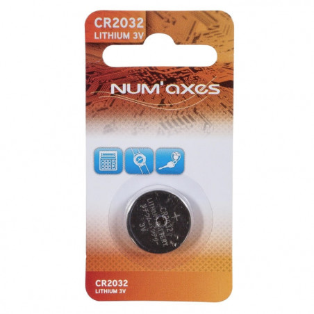 Blister 1 pile Num'Axes - CR2032 lithium 3 V (Equivalence : DL2032)