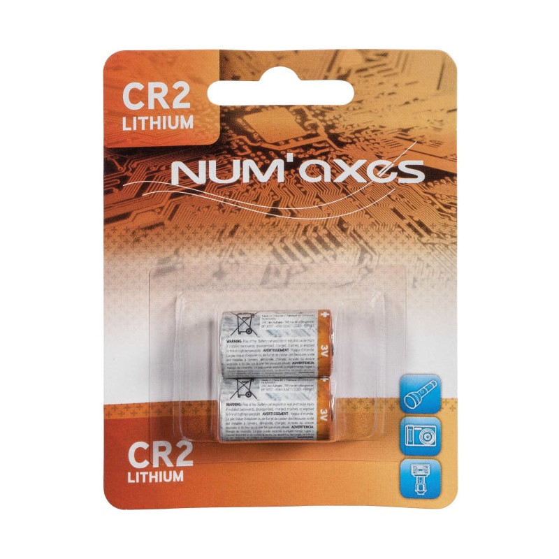 Blister 2 piles Num'Axes - CR2 lithium 3 V (Equival. : CR17355-DLCR2)