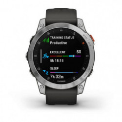 Montre GPS Garmin Epix acier silver bracelet gris