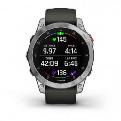 Montre GPS Garmin Epix acier silver bracelet gris