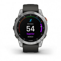 Montre GPS Garmin Epix acier silver bracelet gris