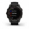 Montre GPS Garmin Fenix 7 Sapphire Solar titan Carbon Gray DLC bracelet noir