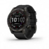 Montre GPS Garmin Fenix 7 Sapphire Solar titane noir - bracelet noir