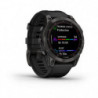 Montre GPS Garmin Fenix 7 Sapphire Solar titane noir - bracelet noir