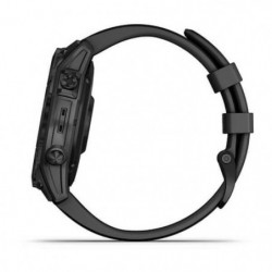Montre GPS Garmin Fenix 7 Sapphire Solar titane noir - bracelet noir