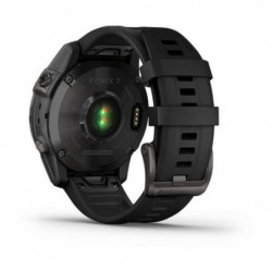 Montre GPS Garmin Fenix 7 Sapphire Solar titane noir - bracelet noir