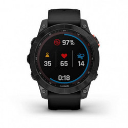 Montre GPS Garmin Fenix 7 Solar gray - Bracelet noir