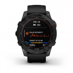 Montre GPS Garmin Fenix 7 Solar gray - Bracelet noir