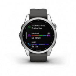 Montre GPS Garmin Fenix 7S Standard Edition Silver avec bracelet gris