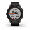Montre GPS Garmin Fenix 7X Sapphire Solar Titane Carbon Gray DLC - Bracelet noir