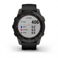 Montre GPS Garmin Fenix 7X Sapphire Solar Titane Carbon Gray DLC - Bracelet noir