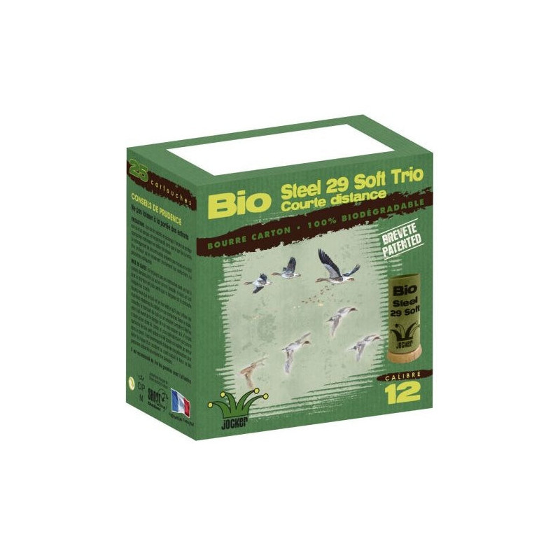 Boite de 25 Cartouches Jocker BIO STEEL 32 Trio Cal. 12/70/25 32 Gr