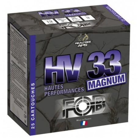 Cartouches de billes d'acier FOB HV 33 Magnum - Cal.12/76 - Par 25