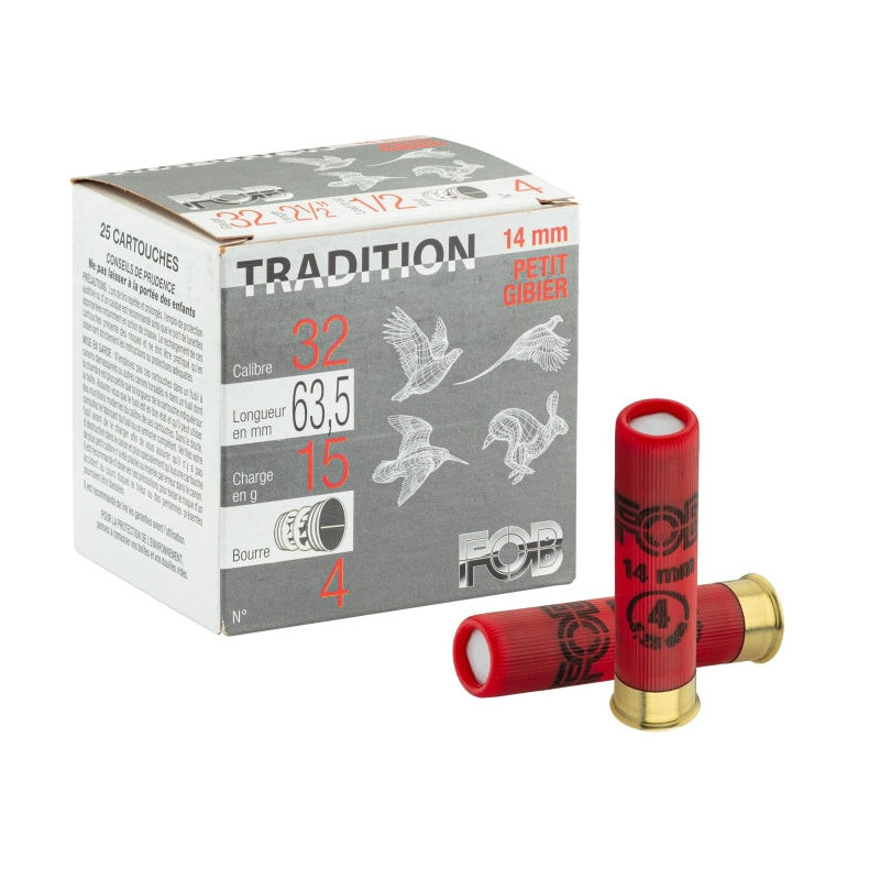 Cartouches petit gibier FOB 14 mm - Par 25
