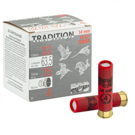 Cartouches petit gibier FOB 14 mm - Par 25