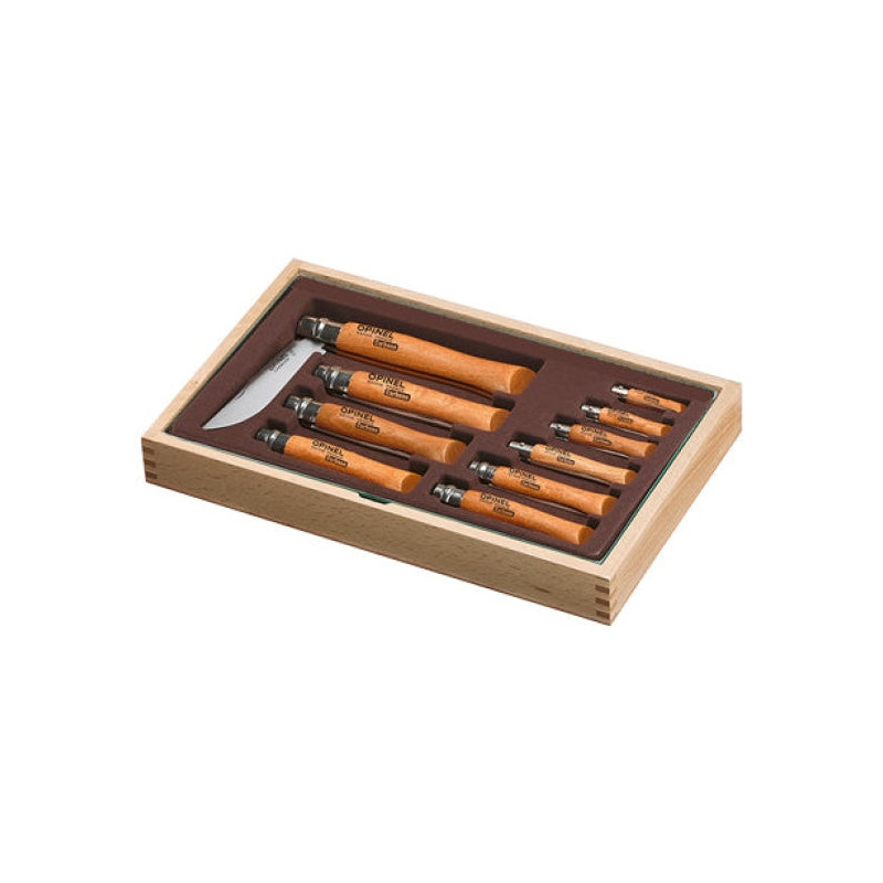 Coffret ramasse monaie collection Opinel carbone du n°02 au n°12
