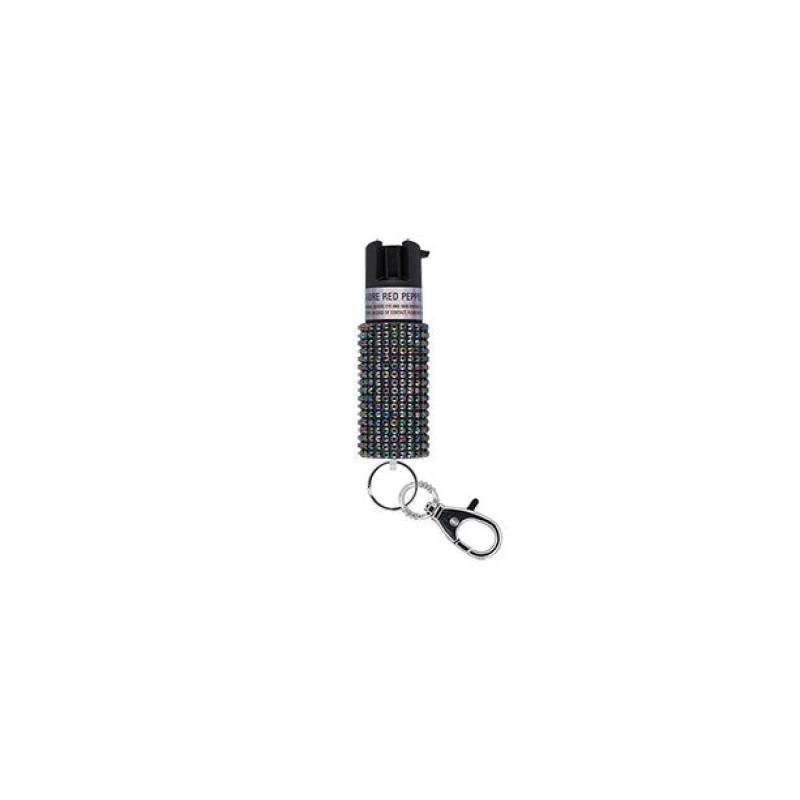 Pepper Spray à strass Sabre Red avec porte-clés détache rapide
