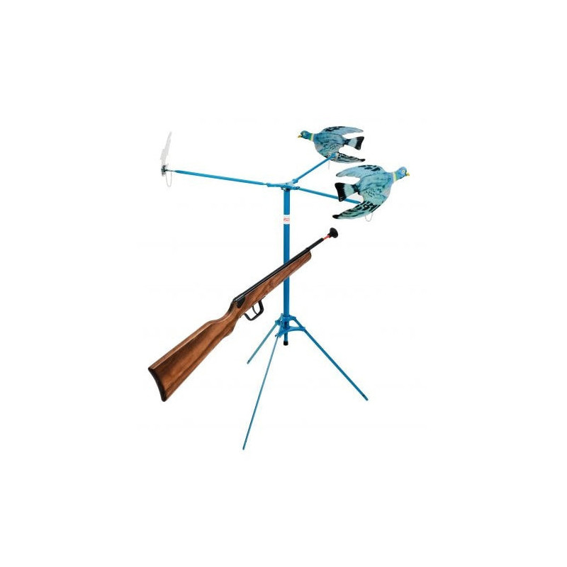 Tir aux pigeons 3 pièces à spirales, fusil 1 coup