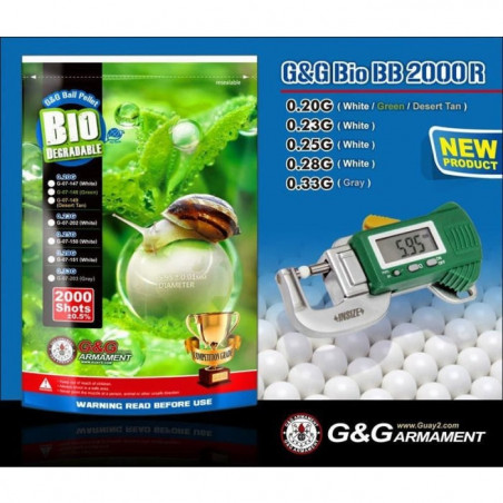 Billes Bio G&G Armament Blanches X2000 - 0.25G