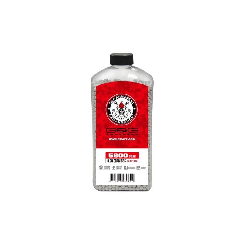 Billes G&G Armament Perfect Blanches en Bouteille X5600 / 0.20G