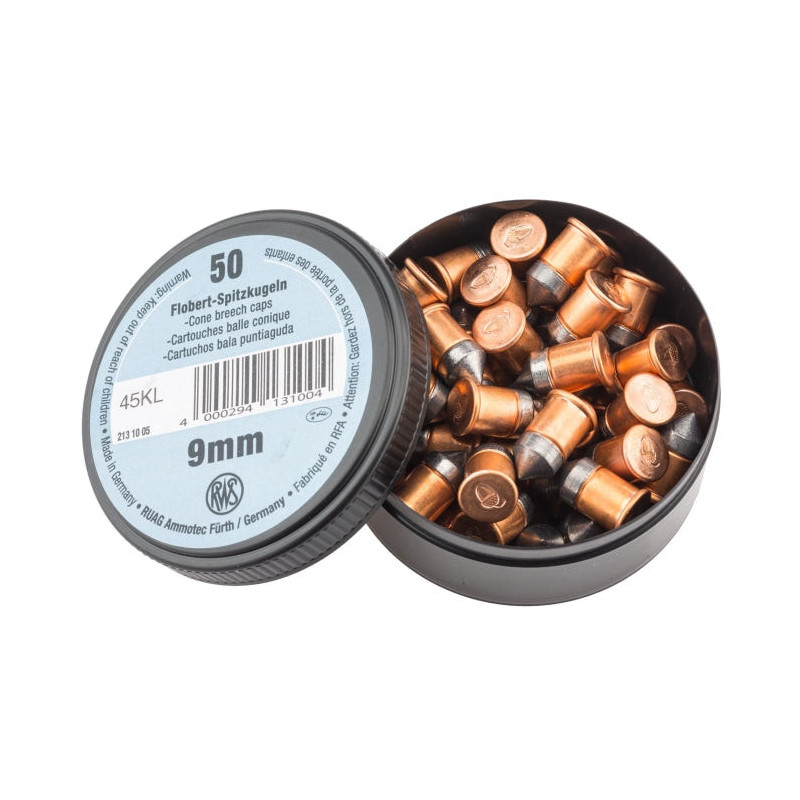 Boîte de 50 cartouches RWS 9 mm Flobert à balle