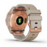 Montre GPS Garmin Fenix 7 Sapphire Solar titane rose gold - bracelet beige