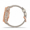 Montre GPS Garmin Fenix 7 Sapphire Solar titane rose gold - bracelet beige