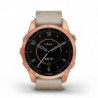 Montre GPS Garmin Fenix 7 Sapphire Solar titane rose gold - bracelet beige