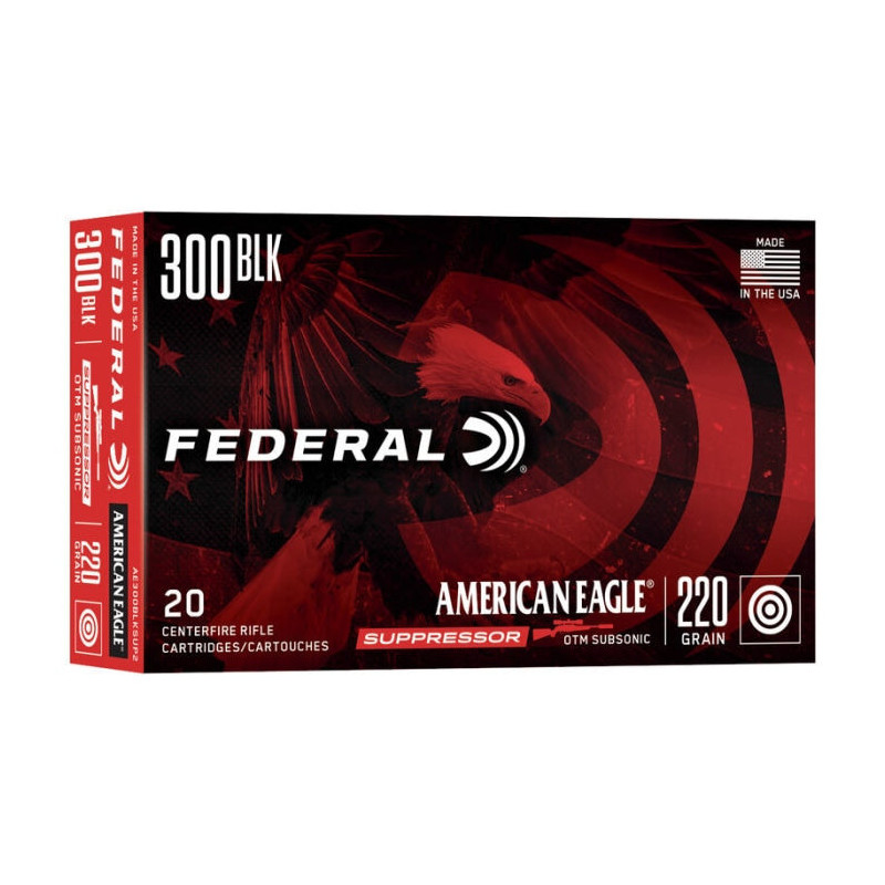 Balles Federal Open Tip Match OTM-Subsonic- Cal. 300 BLK