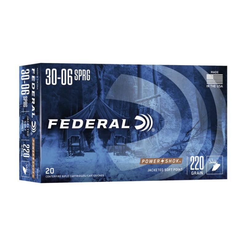 Balles Federal Soft Point RN Power-Shok - Cal. 30-06 Springfield