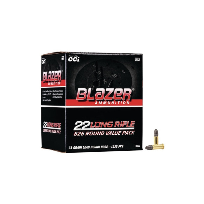 Balles CCI Blazer Plomb Round nose - Cal. 22 LR - 1575 munitions