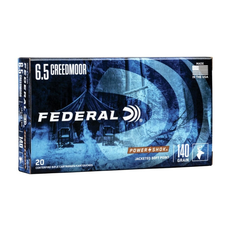 Balles Federal Power-Shok Rifle Jacketed Soft Point- Cal. 6.5 Creedmoor