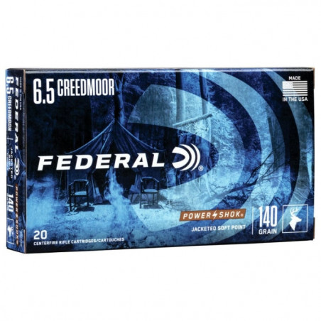 Balles Federal Power-Shok Rifle Jacketed Soft Point- Cal. 6.5 Creedmoor