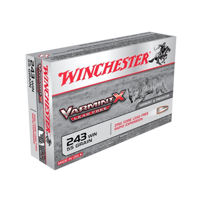 Balles Winchester Varmint X Lead Free - Cal. 243 Win.