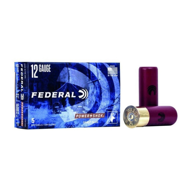 Cartouche de chasse Federal Slug Power-Shok - Cal 20/70