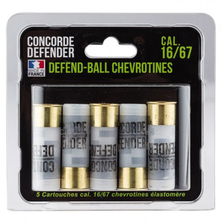 Cartouches Concorde Defender Defend-Ball chevrotines élastomère - Cal. 16/67