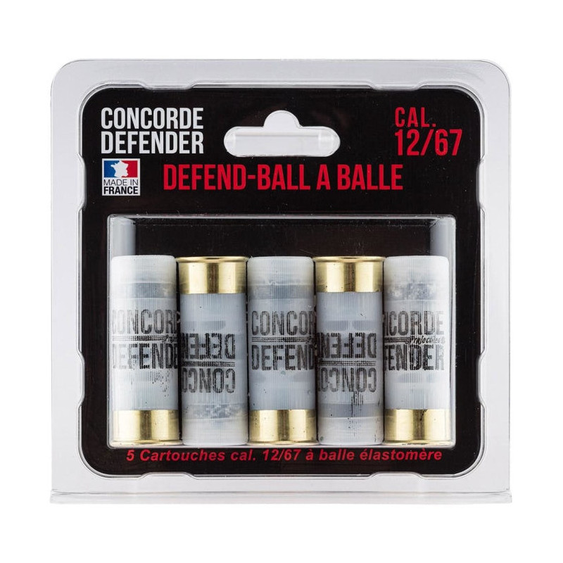Cartouches Concorde Defender Defend-Ball élastomère bior - Cal. 12/67