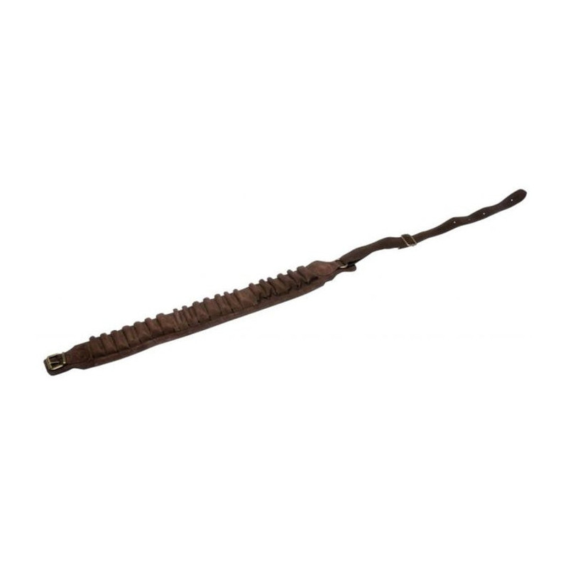 Cartouchière Januel Croute de velour doublé marron - 20 tubes