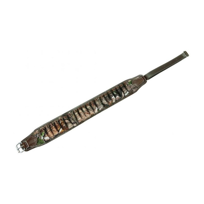 Cartouchière Januel pour fusil camo feuillage - Cal. 12