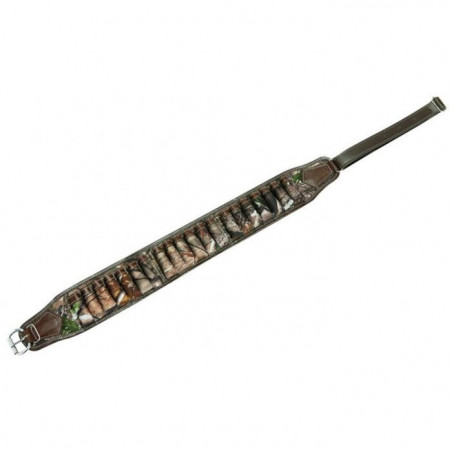 Cartouchière Januel pour fusil camo feuillage - Cal. 12