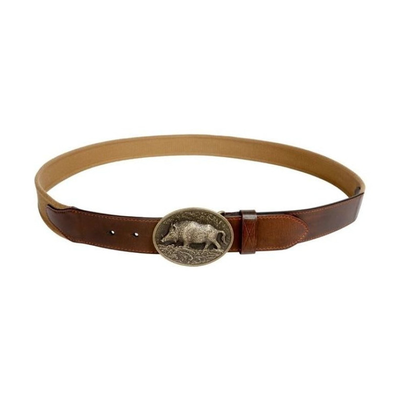 Ceinture Bi matière boucle Sanglier