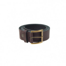 Ceinture Januel Cuir Marron - Boucle Bronze 120x5 cm - 7 Trous de réglage