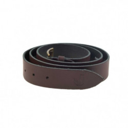 Ceinture Januel Cuir Marron - Boucle Bronze 120x5 cm - 7 Trous de réglage