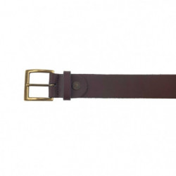 Ceinture Januel Cuir Marron - Boucle Bronze 120x5 cm - 7 Trous de réglage