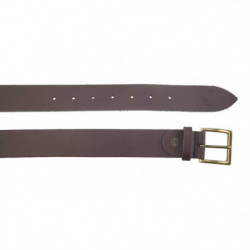 Ceinture Januel Cuir Marron - Boucle Bronze 120x5 cm - 7 Trous de réglage