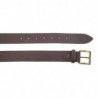Ceinture Januel Cuir Marron - Boucle Bronze 120x5 cm - 7 Trous de réglage