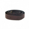Ceinture Januel Cuir Marron - Boucle Bronze 120x5 cm - Logo Sanglier - 7 Trous de réglage